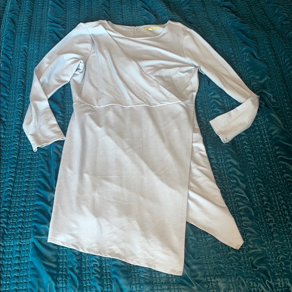 Gianni Bini Asymmetrical Dress in Light Gray-Blue